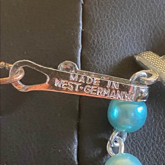 Western Germany Blue Beaded Necklace With AB Crystal - Picture 9 of 13